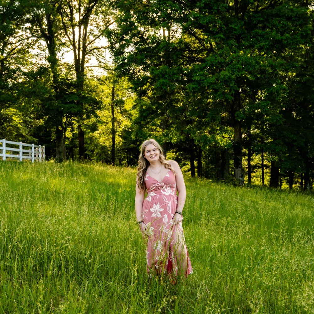 Pink & White Floral Maxi Dress